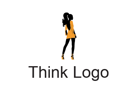 woman in yellow apparel logo