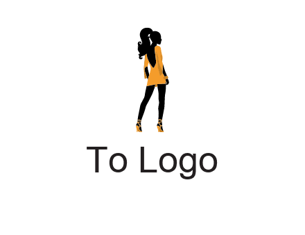 woman in yellow apparel logo