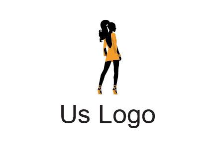 woman in yellow apparel logo