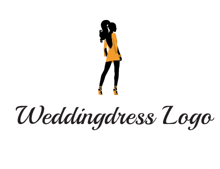 woman in yellow apparel logo
