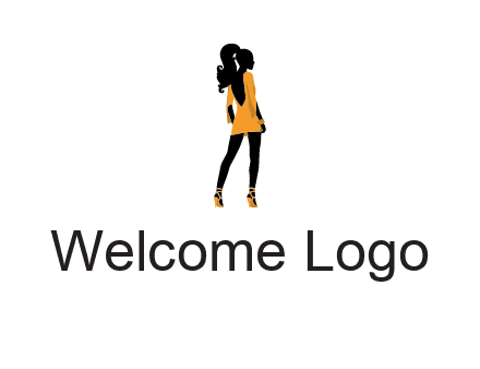 woman in yellow apparel logo