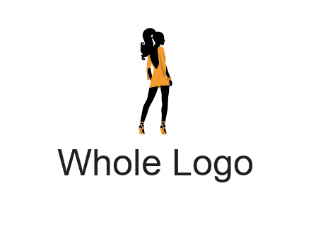 woman in yellow apparel logo