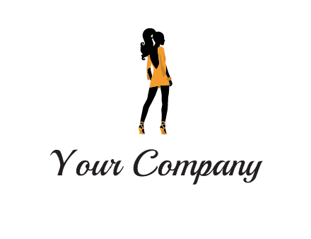 woman in yellow apparel logo