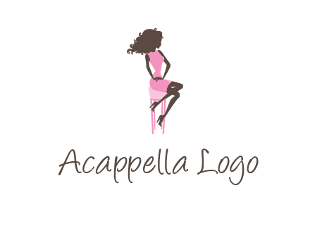 woman sitting on stool logo