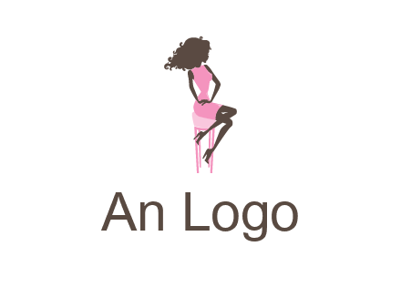 woman sitting on stool logo