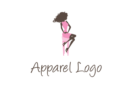 woman sitting on stool logo