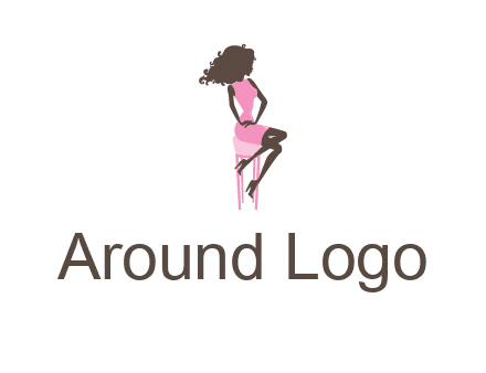 woman sitting on stool logo