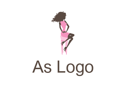 woman sitting on stool logo