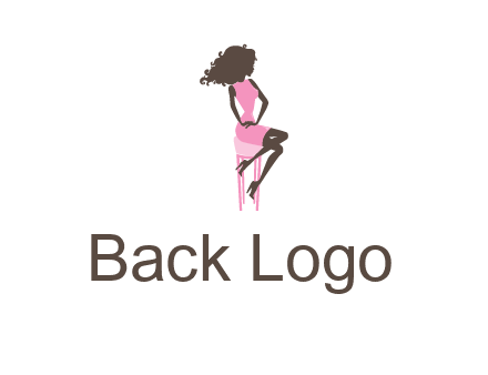woman sitting on stool logo