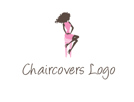 woman sitting on stool logo