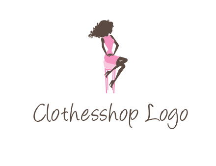 woman sitting on stool logo