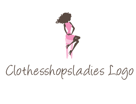 woman sitting on stool logo