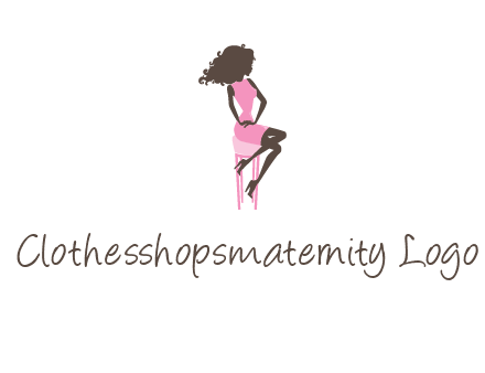 woman sitting on stool logo