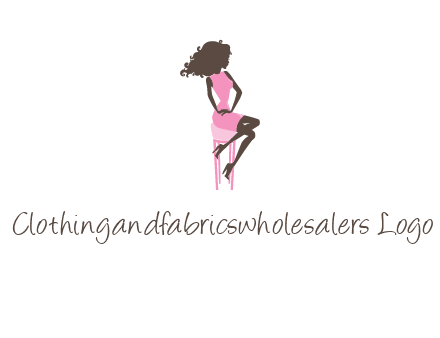 woman sitting on stool logo