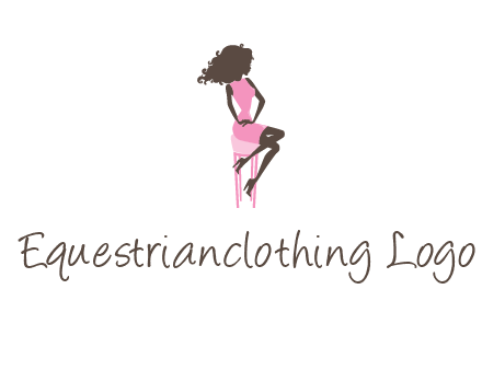 woman sitting on stool logo