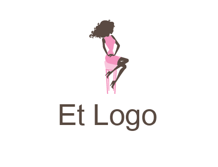 woman sitting on stool logo