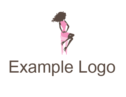 woman sitting on stool logo