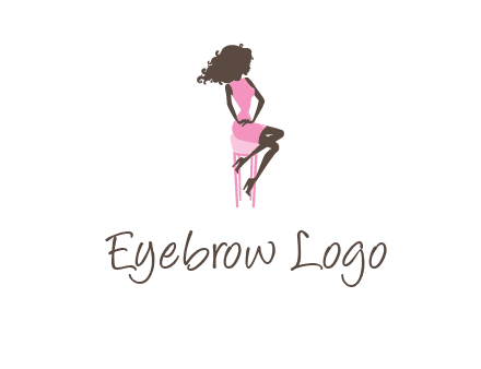 woman sitting on stool logo