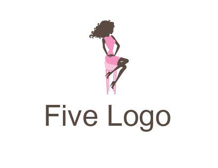 woman sitting on stool logo