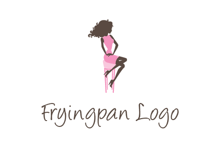 woman sitting on stool logo