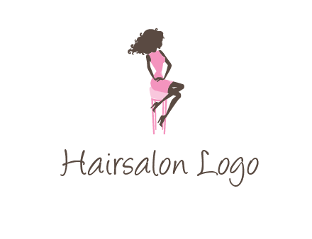 woman sitting on stool logo