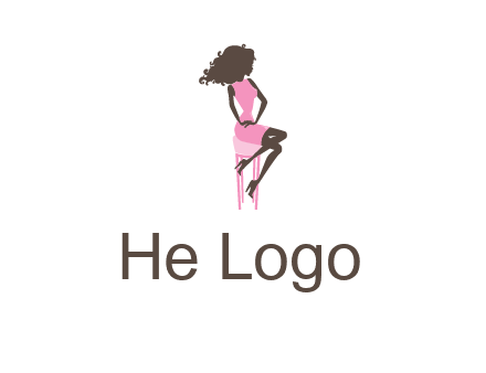 woman sitting on stool logo