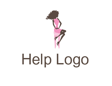 woman sitting on stool logo