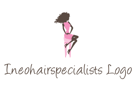 woman sitting on stool logo