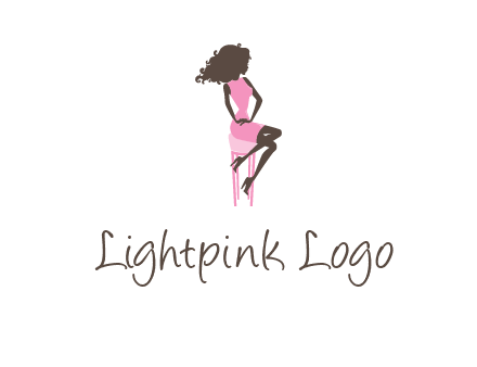 woman sitting on stool logo
