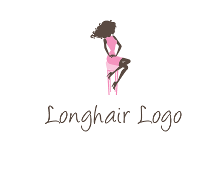 woman sitting on stool logo