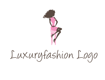 woman sitting on stool logo