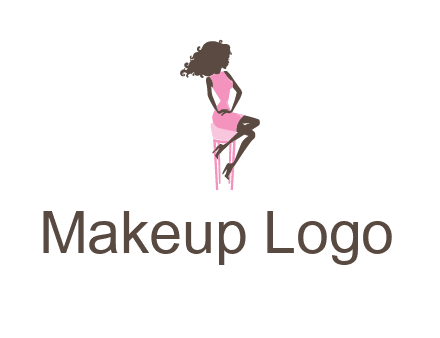 woman sitting on stool logo