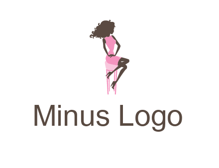 woman sitting on stool logo