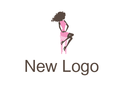 woman sitting on stool logo