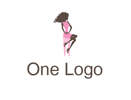woman sitting on stool logo