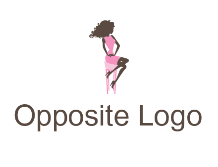 woman sitting on stool logo