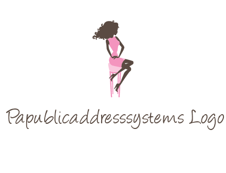 woman sitting on stool logo