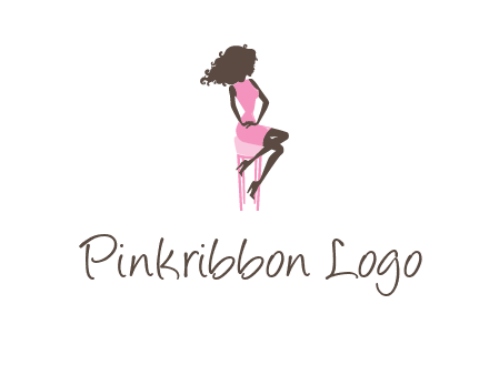 woman sitting on stool logo