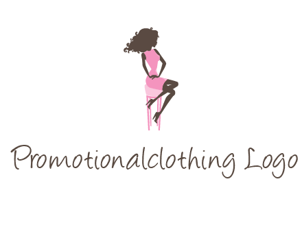 woman sitting on stool logo