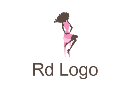 woman sitting on stool logo