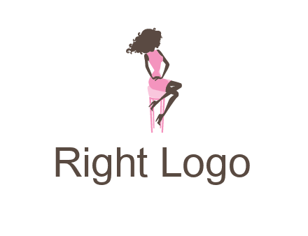 woman sitting on stool logo