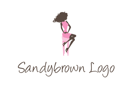 woman sitting on stool logo