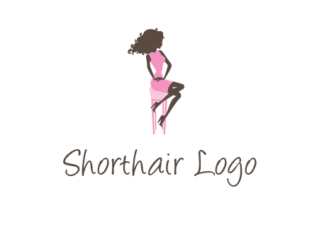 woman sitting on stool logo