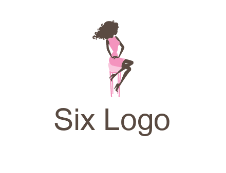 woman sitting on stool logo