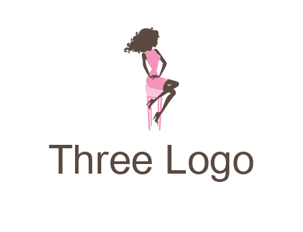 woman sitting on stool logo