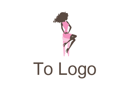 woman sitting on stool logo