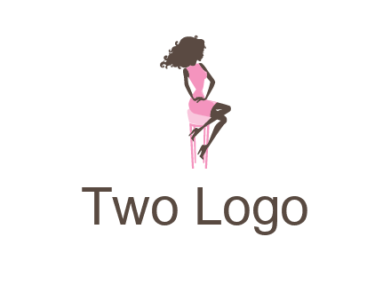 woman sitting on stool logo
