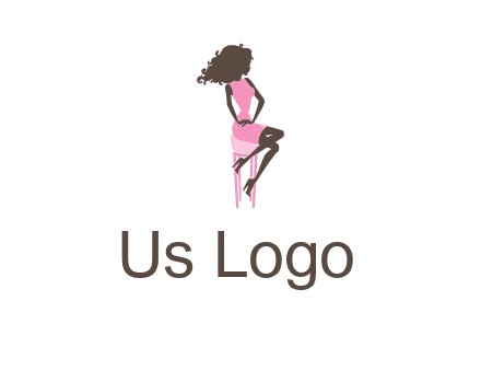 woman sitting on stool logo