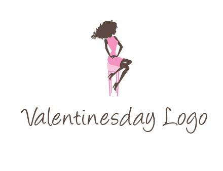 woman sitting on stool logo