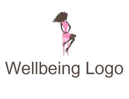 woman sitting on stool logo